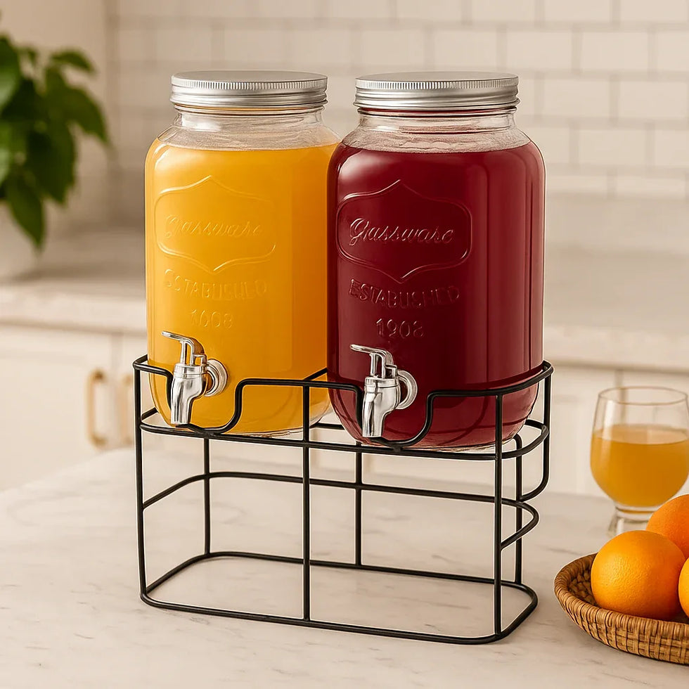 Double Glass Water Dispenser with Metal Stand – 8 Ltr