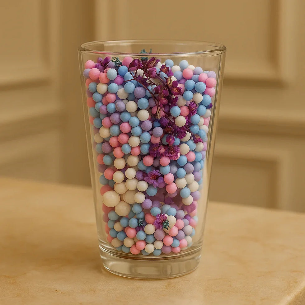 Pastel Bloom Double Wall Glass Cup – Decorative Floral Cup - Clarify.pk