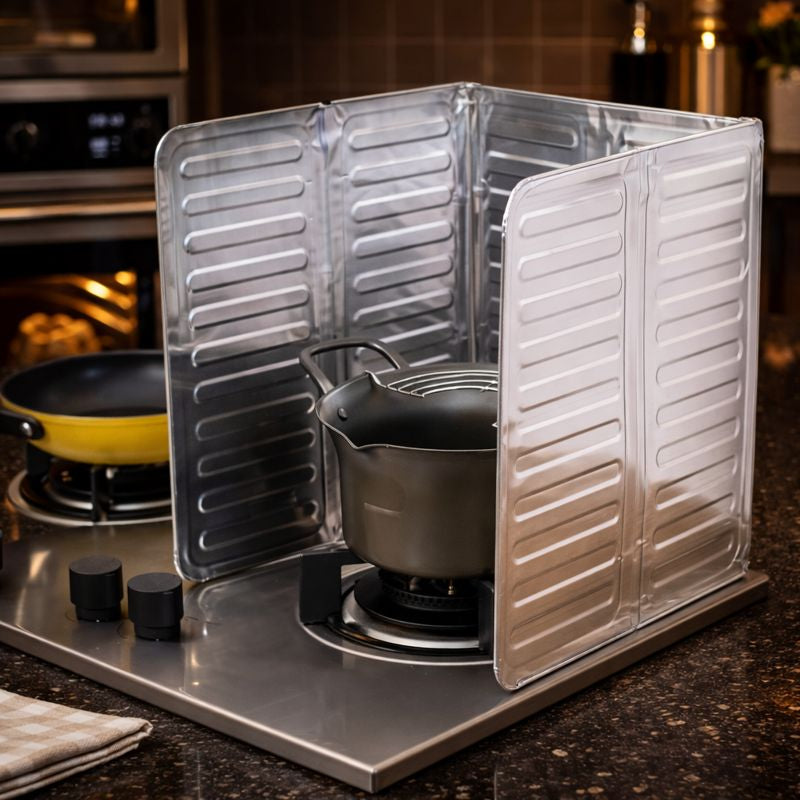 Foldable Aluminum Kitchen Gas Stove Oil Baffle Plate