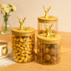 Glass Food Jar with Bamboo Lid - Decorative Storage (Set of 3) - Clarify.pk