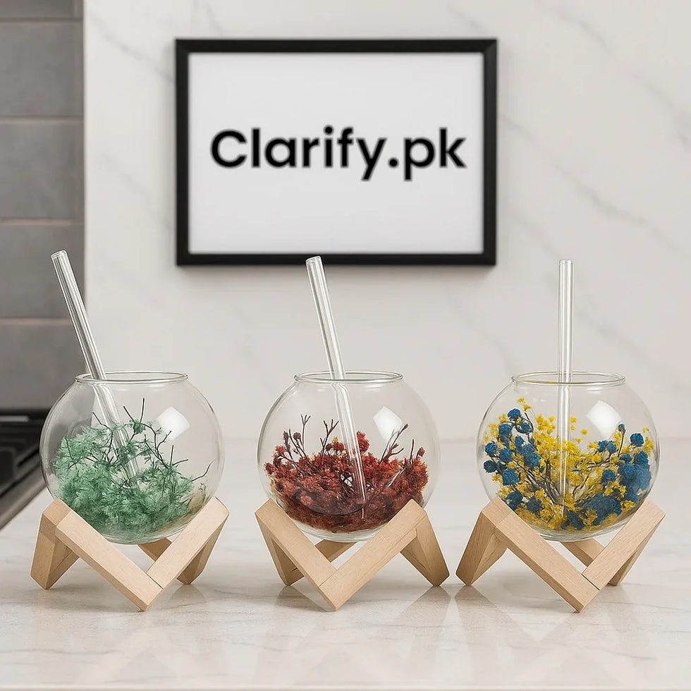 قمری ڈبل وال گلاس - خوبصورت حرارت سے بچنے والا کپ (ہر ایک)