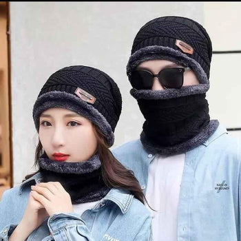 Winter Cap and Neck Muffler Set for Cold Weather Fashion - Clarify.pk