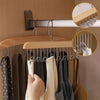 Multifunctional Wooden Hanger with 8 Hooks for Organizing Suspender and Accessories - Clarify.pk