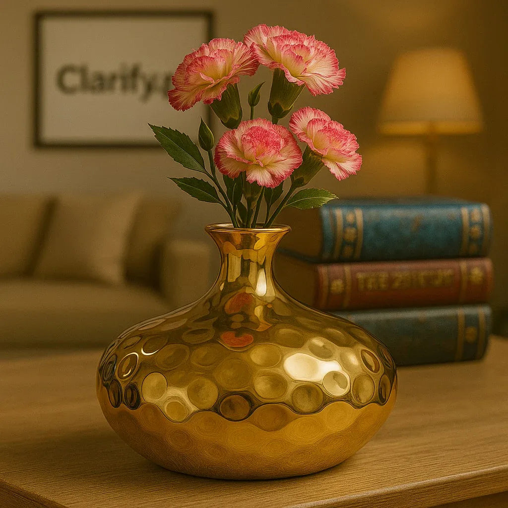 Luxury Golden Flower Vase – Elegant Home Décor - Clarify.pk
