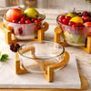 Elegant European Transparent Glass Fruit Basket - Clarify.pk