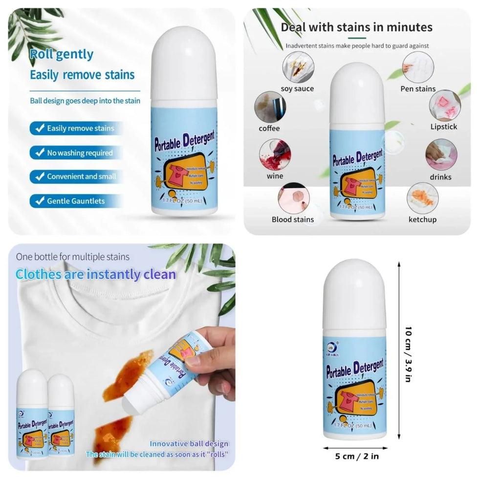 Portable Stain Remover - Rolling Bead Stain Remover for Easy Cleaning and Travel