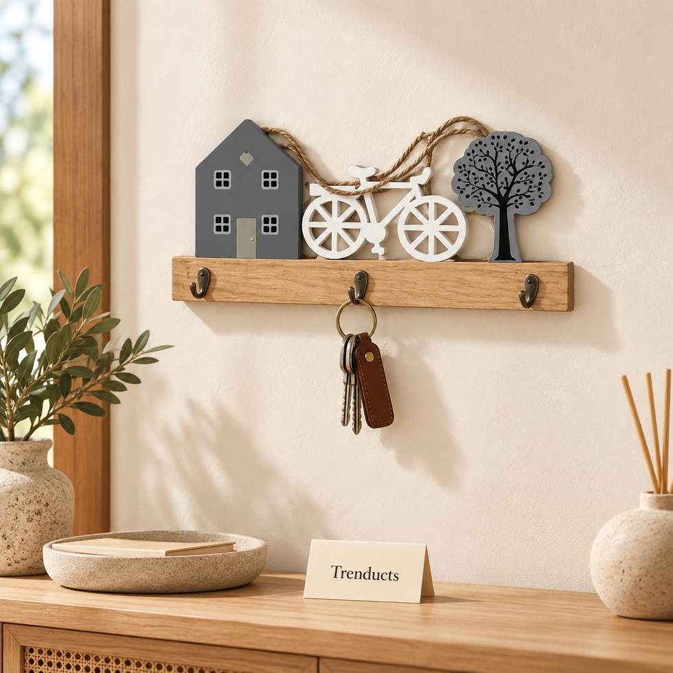 Wooden Wall Key Holder – Decorative Home Organizer