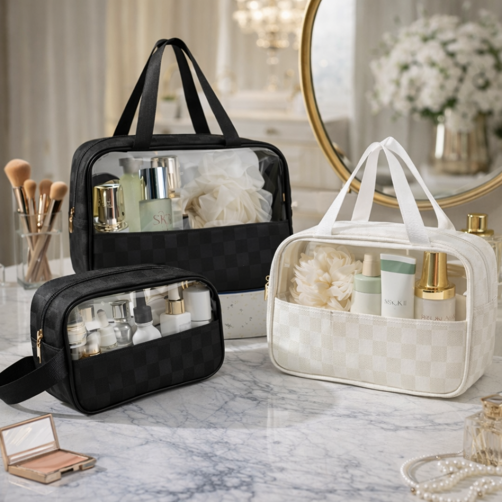 3-Piece High-Visibility Travel & Essentials Pouch Set