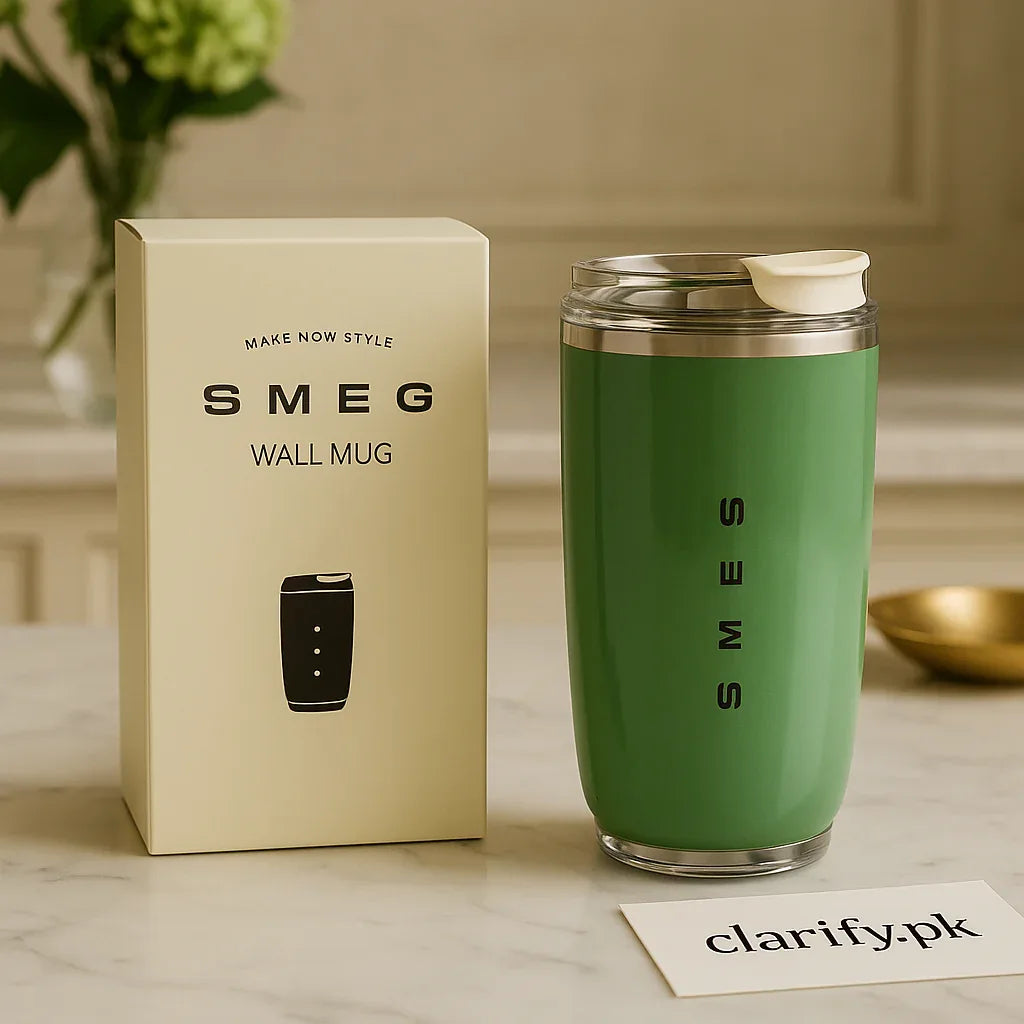 Green SMEG Insulated Mug – Luxury Travel Cup - Clarify.pk