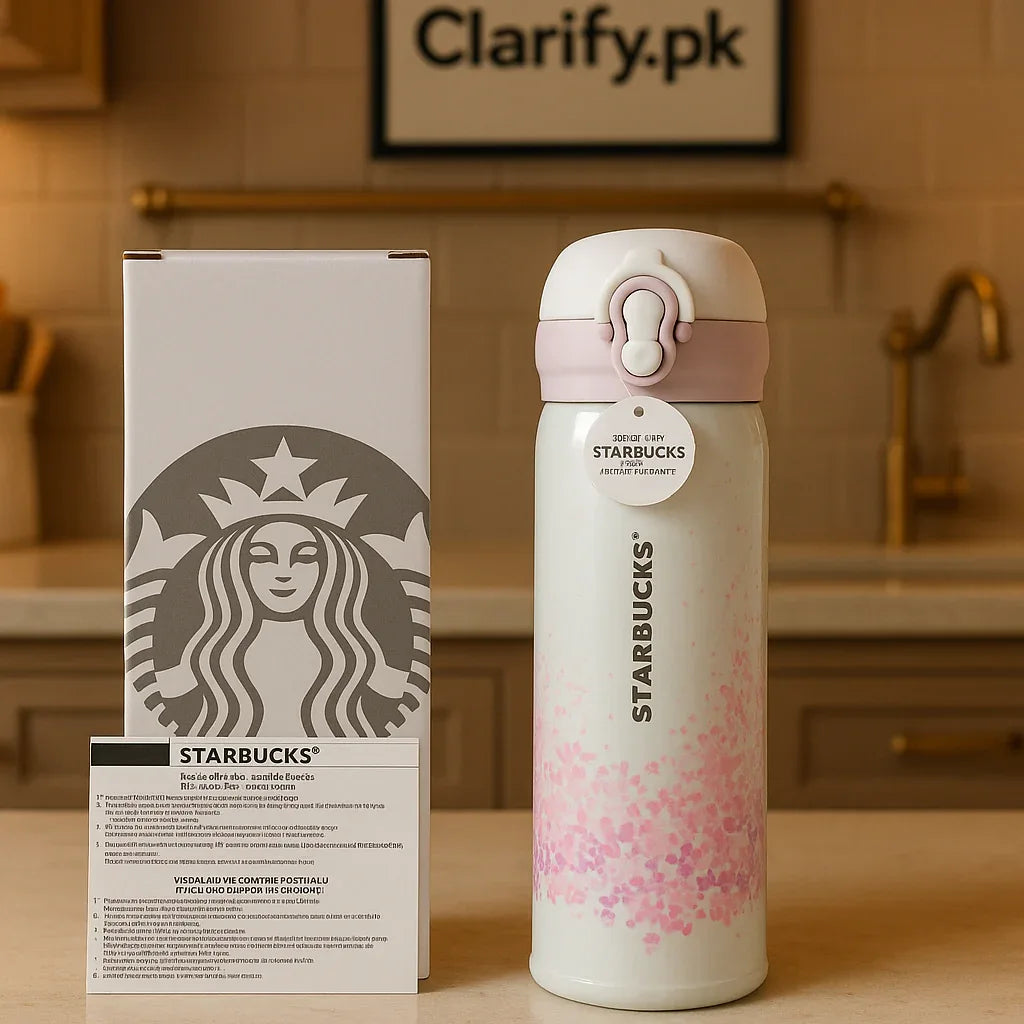 Starbucks Pink Floral Vacuum Insulated Bottle - Premium Edition - Clarify.pk