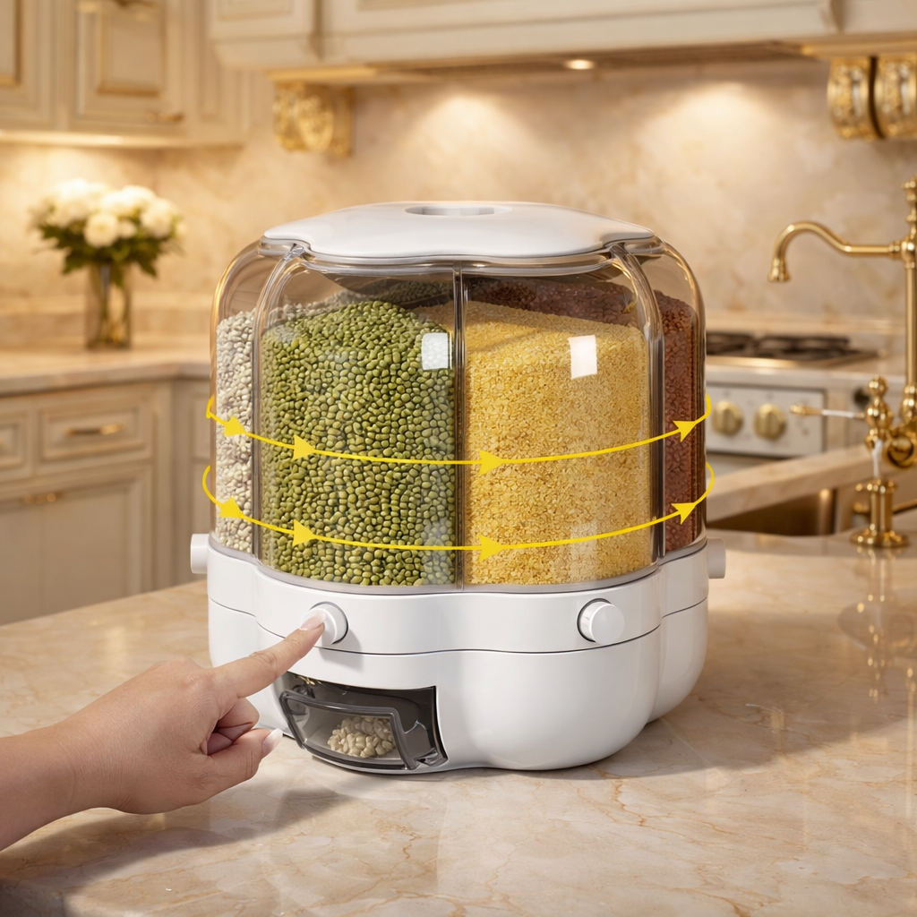 Rotating Rice Dispenser with 360° Rotation AJF