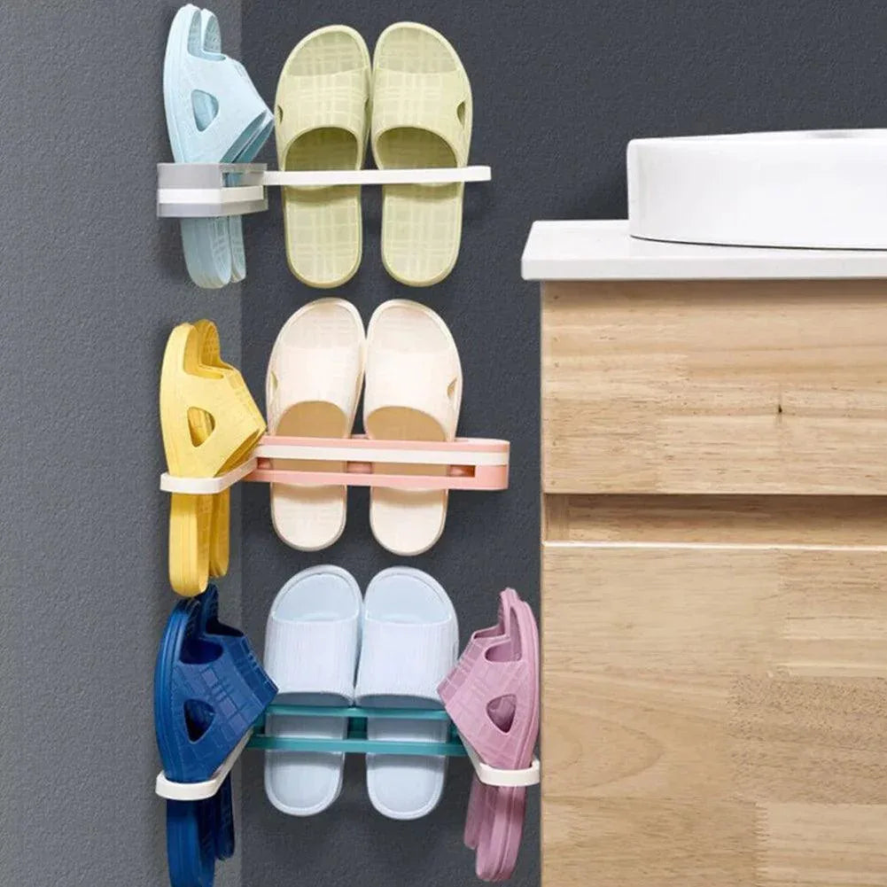 Wall Mounted Shoe Organizer and Towel Rack for Bathroom and Entryway - Clarify.pk