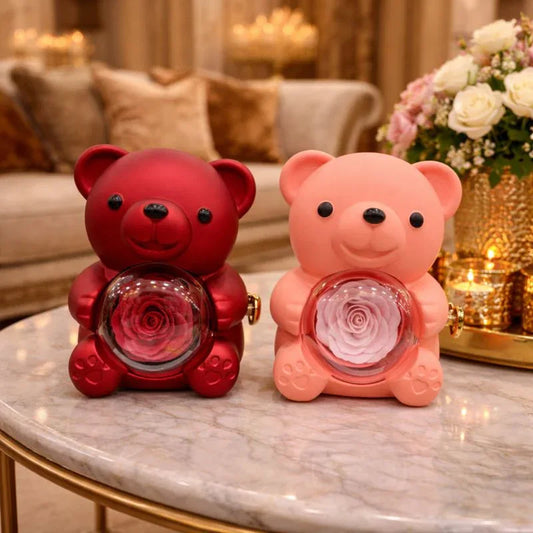 Teddy Bear Flower Gift Box – Romantic Gift Idea (Each) - Clarify.pk