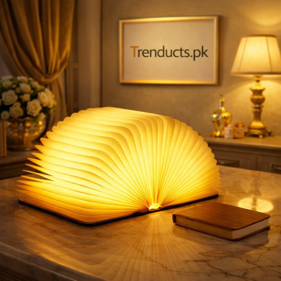 3D Folding Book Lamp – Creative LED Wooden Night Light