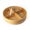 Round Wooden Dry Fruit Box with Lid – 4 Compartments - Clarify.pk