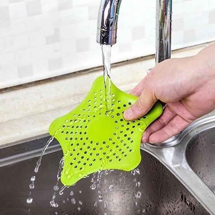 Star Design Drain Cover - Silicone Plug Stopper and Strainer for Bathroom & Kitchen - Clarify.pk