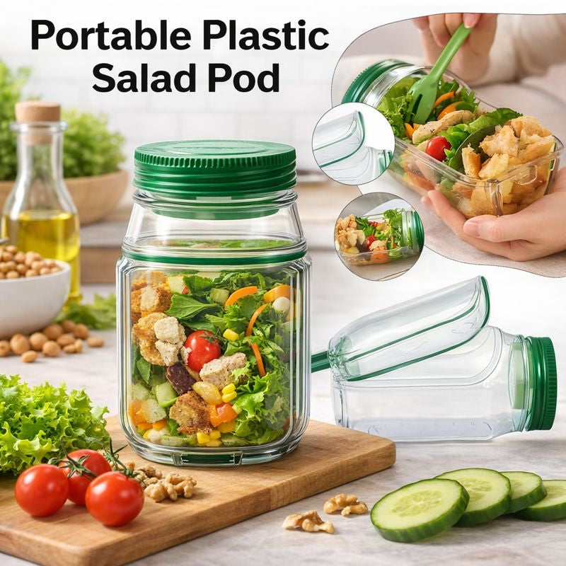 Acrylic Salad Pod Container – Leak-Proof Meal Prep Bowl