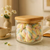 Premium Small Glass Storage Jar – Airtight Bamboo Lid Kitchen Container - Clarify.pk