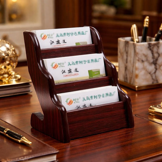 Wooden Card & Pen Holder – Desk Organizer ZZ