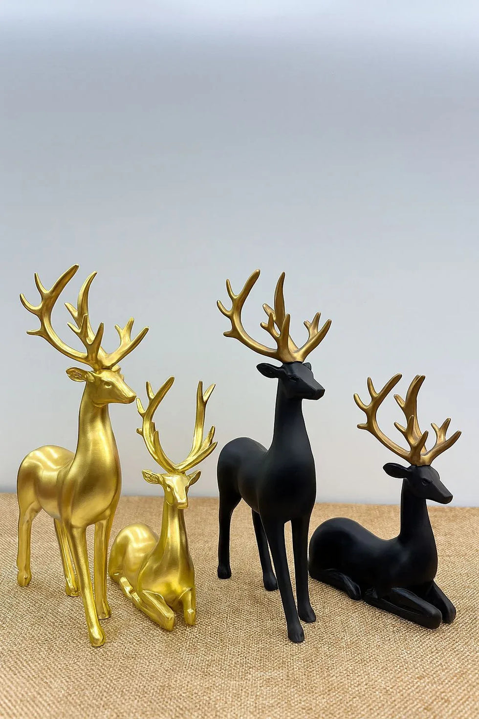 2pcs Deer Showpiece Set – Elegant Fiber Décor (Random Color) - Clarify.pk