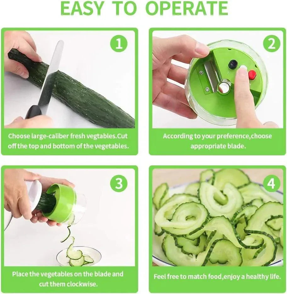 4in1 Vegetable Spiral Cutter for Healthy Meals and Creative Recipes - Clarify.pk