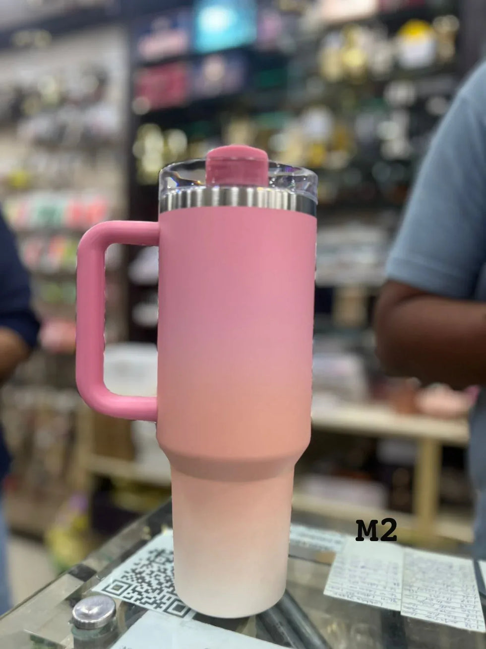 پریمیم اومبری پنک پیچ 40 اوز ٹمبلر - 1200 ملی لیٹر پانی کی بوتل