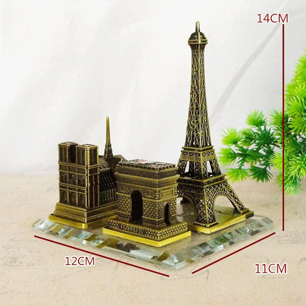 Metal Eiffel Tower Statue – Paris Themed Bronze Showpiece - Clarify.pk