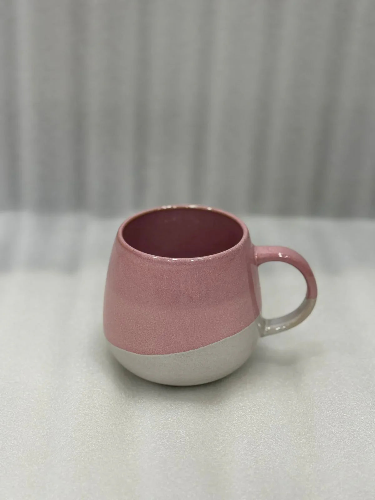 Two-Tone Ceramic Mug – Elegant Pink & White Cup - Clarify.pk