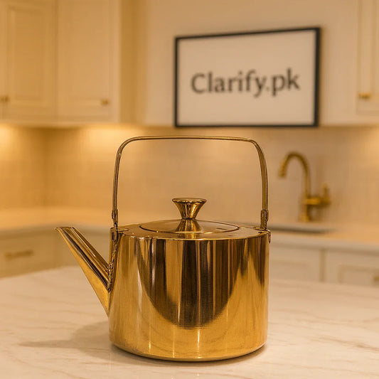 Golden Stainless Steel Tea & Water Kettle – Premium Quality - Clarify.pk