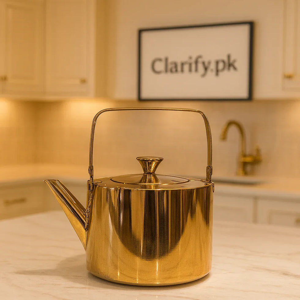 Golden Stainless Steel Tea & Water Kettle – Premium Quality - Clarify.pk