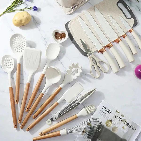 19Pcs Silicone Kitchen Utensils Set for Cooking and Baking - Clarify.pk