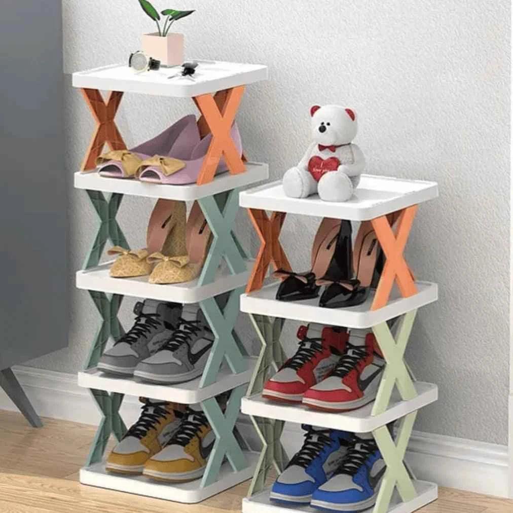 X Shaped Shoe Rack - Stylish and Space-Saving Shoe Organizer - Clarify.pk