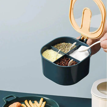 4 Grids Spice Container - Stackable Storage for Herbs and Spices - Clarify.pk