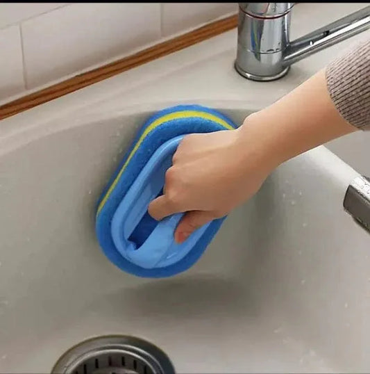 Plastic Magic Sponge with Handle - Powerful Cleaning Assistant for Effortless Scrubbing - Clarify.pk