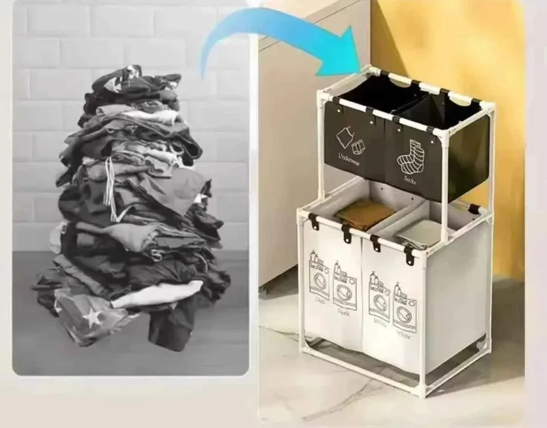 Large Capacity Clothes Hamper for Efficient Multi-Layer Laundry Organization - Clarify.pk