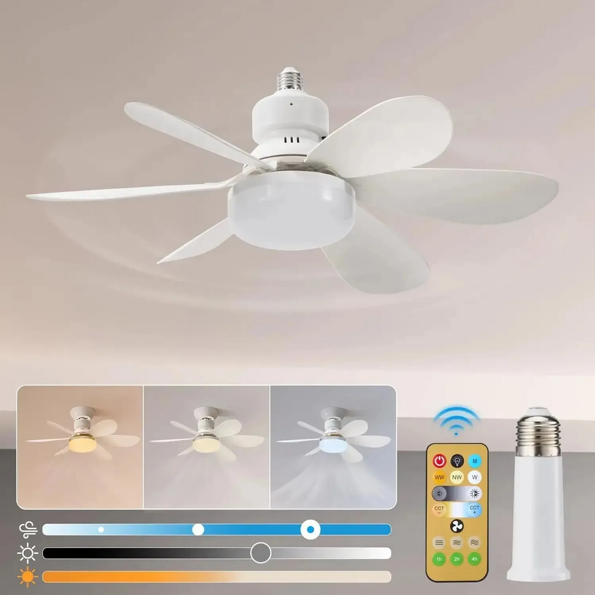 2-in-1 LED Ceiling Fan Light with Remote