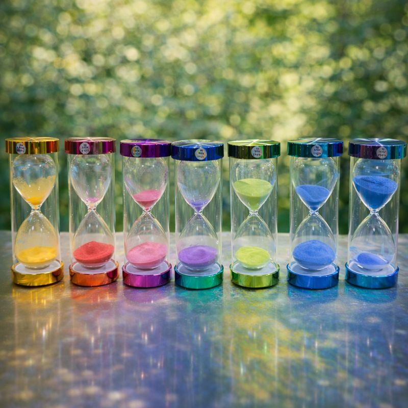 Vibrant Mini Sand Hourglass Timer - Colorful Desktop Decorative Sandglass (each) - Trenducts.pk