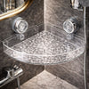 Acrylic Corner Suction Shelf – Drill-Free Bathroom Rack AB