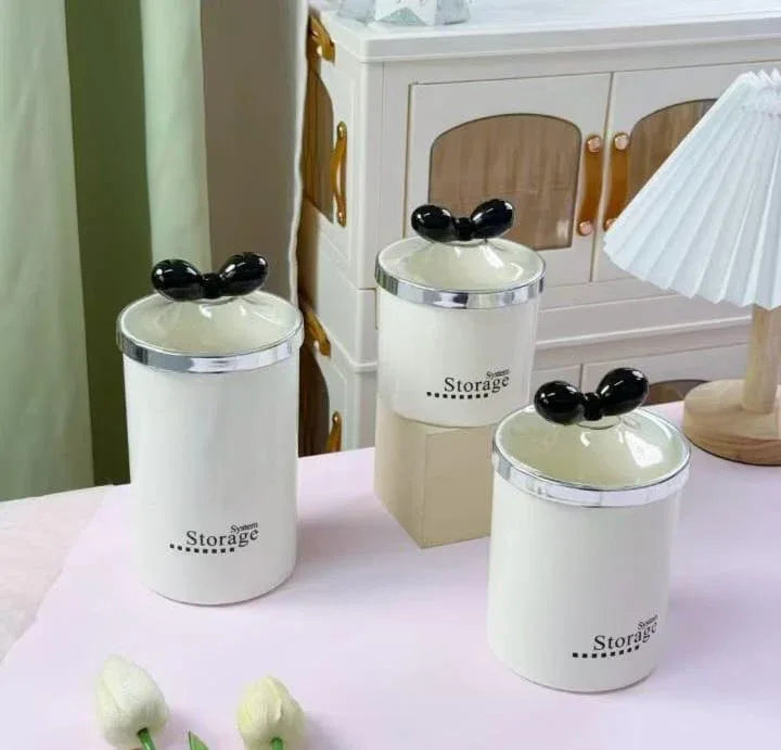 3-Piece Premium Plastic Jar Set - Airtight Kitchen Storage Containers - Clarify.pk