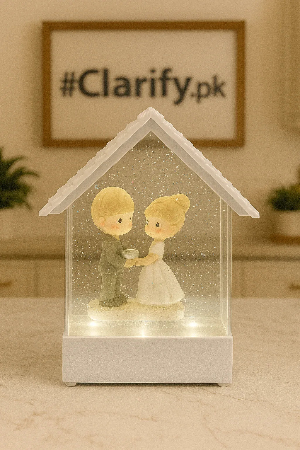 LED Couple Snow Globe – Romantic Rechargeable Gift Light - Clarify.pk