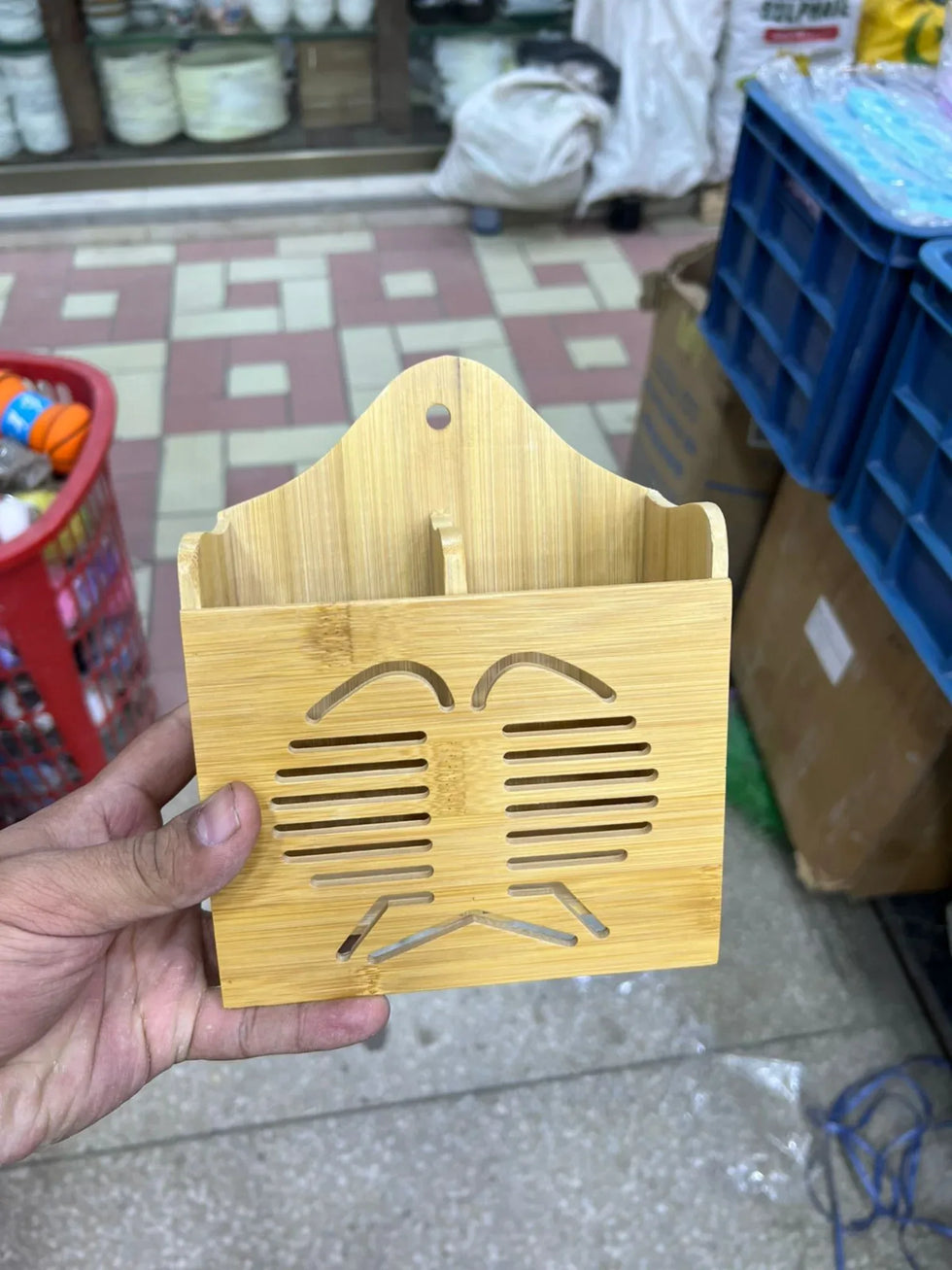 Bamboo Wall-Mounted Multifunctional Holder Organizer - Clarify.pk