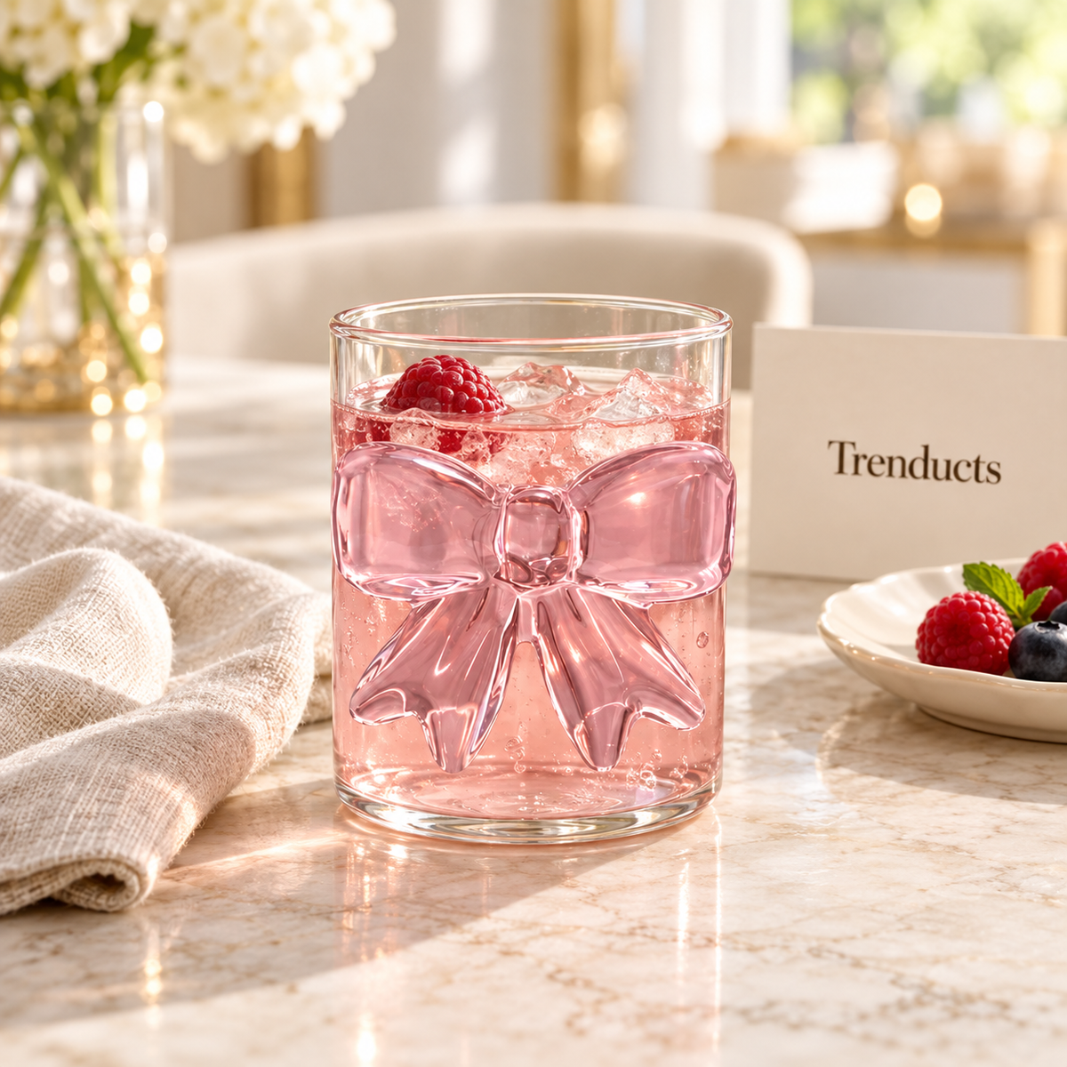 Aesthetic Bow Glass Mug – Coquette Drinkware