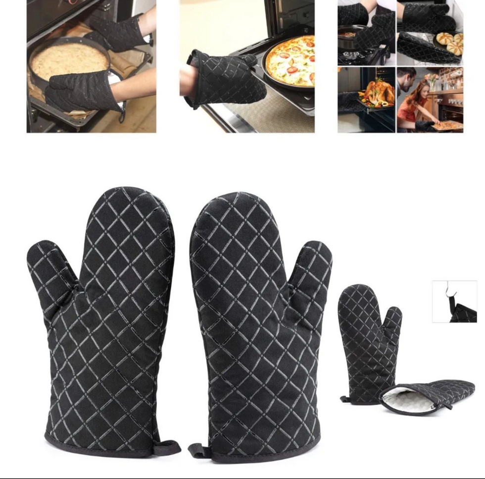 Professional Heat-Resistant Quilted Oven Mitts & Gloves (Pair)