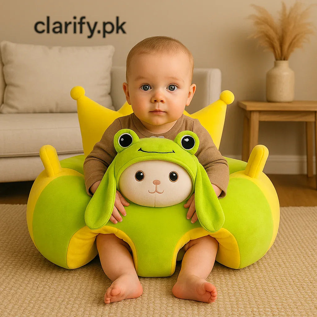 پریمیم بیبی سپورٹ سوفا سیٹر - گرین فراگ ایڈیشن