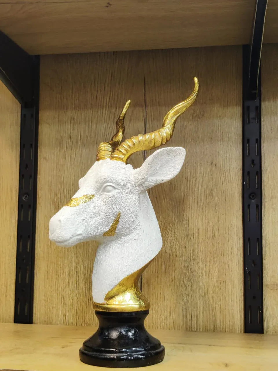 Luxury Gold Markhor Head Decorative Showpiece - Clarify.pk