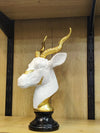 Luxury Gold Markhor Head Decorative Showpiece - Clarify.pk