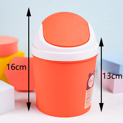 Desktop Swing-Lid Trash Can – Compact Waste Organizer