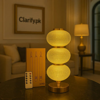 LED 3-Color Shade Lamp – Modern Decorative Table Light - Clarify.pk