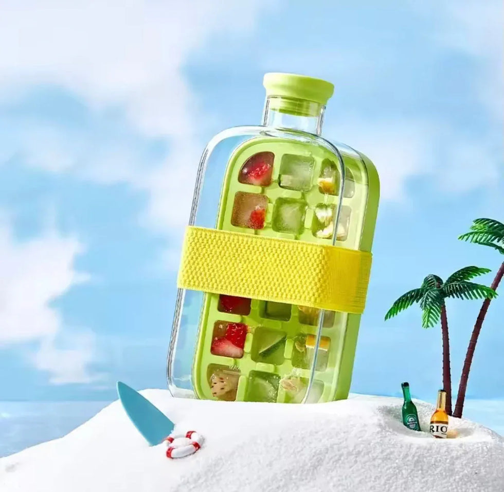 Silicone Ice Cube Tray with Straw - Leakproof - Clarify.pk