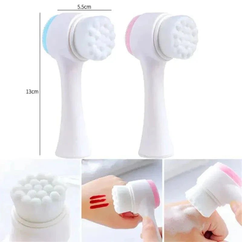 Double Sided Silicone Facial Cleanser Brush for Deep Cleansing and Exfoliation - Clarify.pk